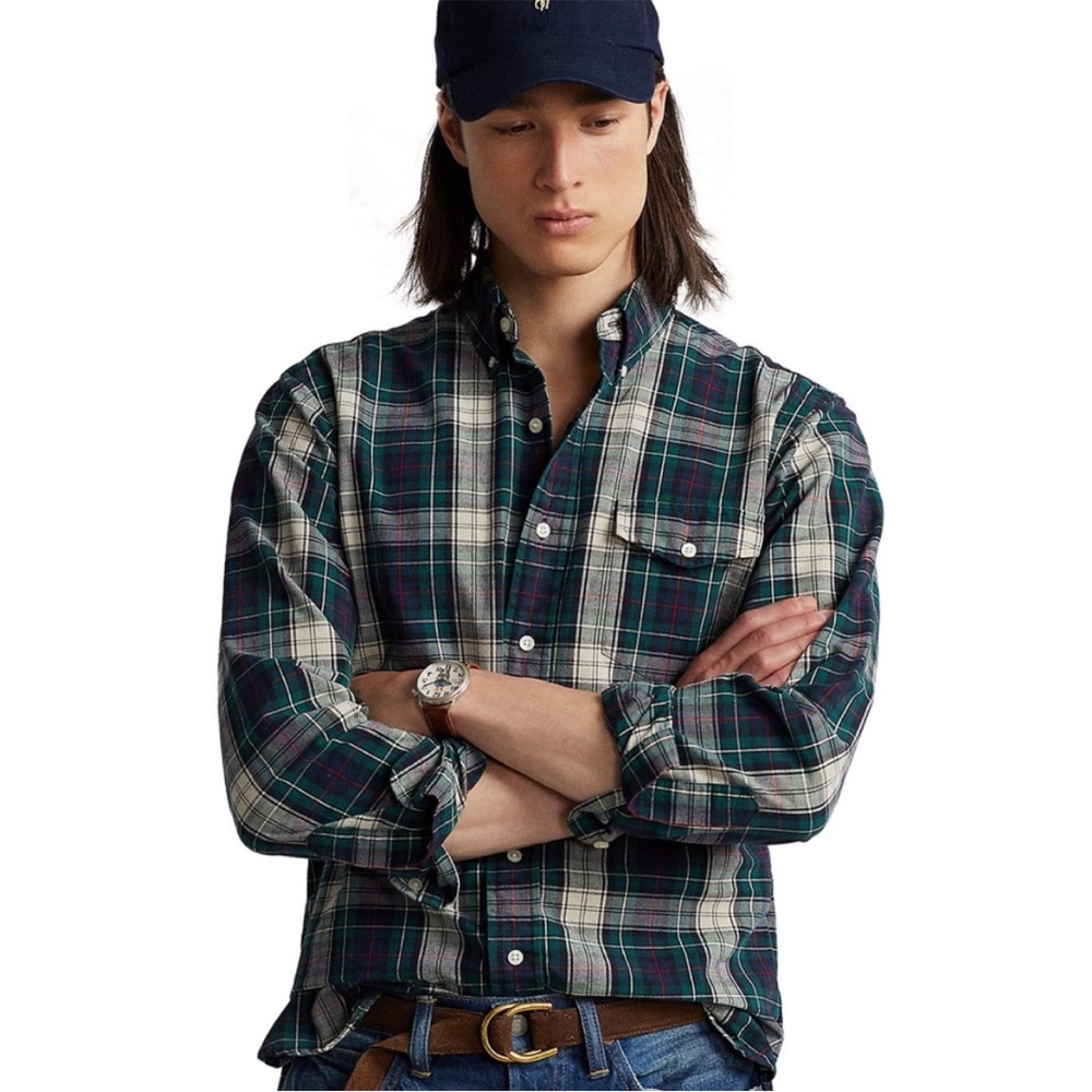 $115 Polo Ralph Lauren Men's, Classic Fit Plaid Long Sleeve Woven Shirt,Multi